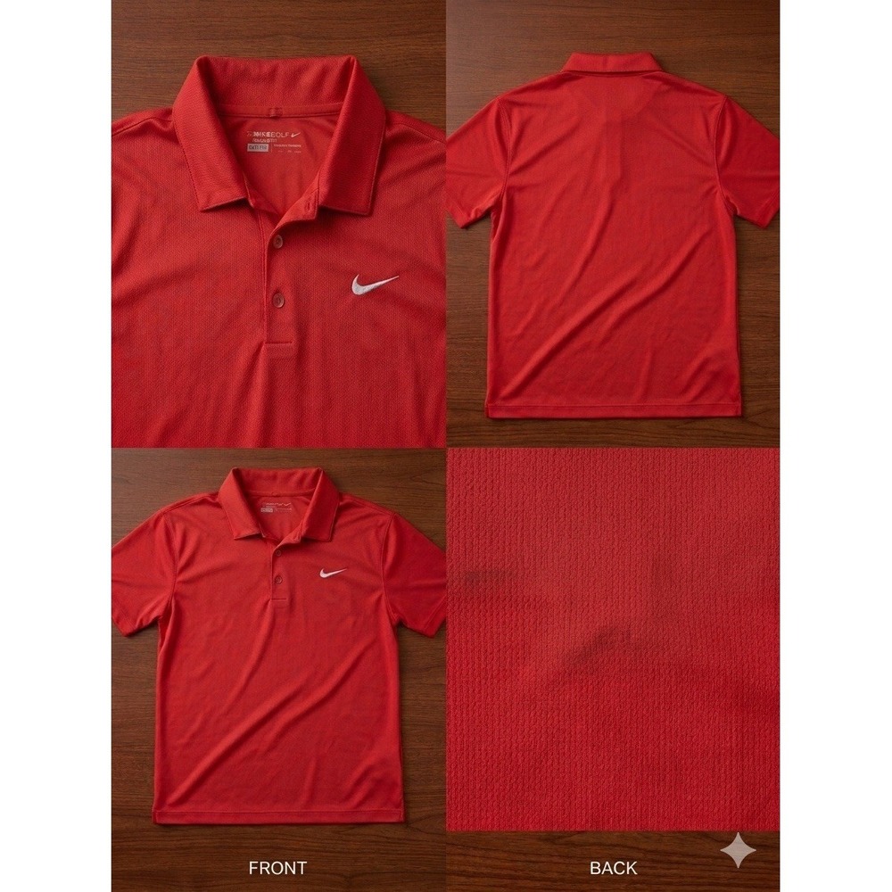 NEW W/O TAGS Nike Golf Dri-FIT Polo Shirt Men's XL Red Textured Standard Fit